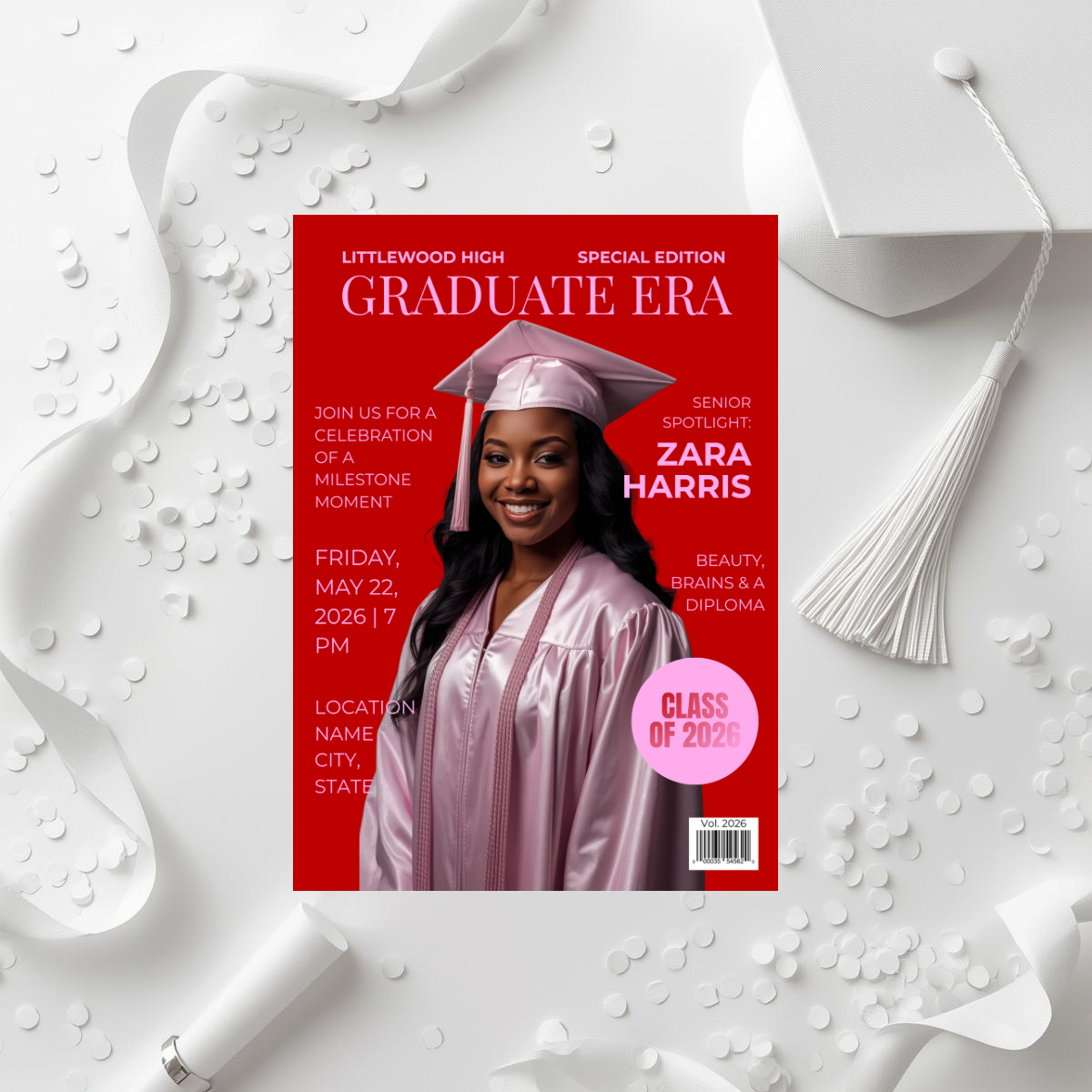 Graduate Era Series | Semi-Custom Magazine Style Graduation Invitation