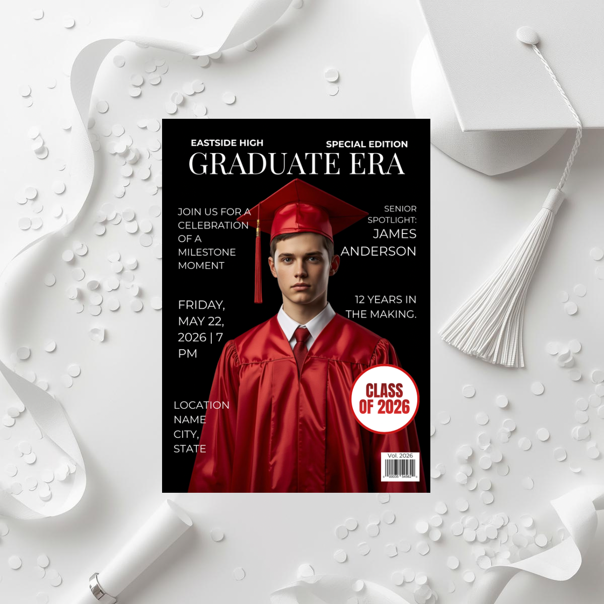 Graduate Era Series | Semi-Custom Magazine Style Graduation Invitation