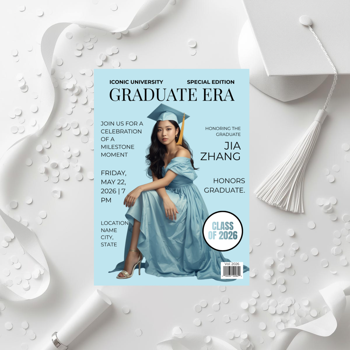 Graduate Era Series | Semi-Custom Magazine Style Graduation Invitation