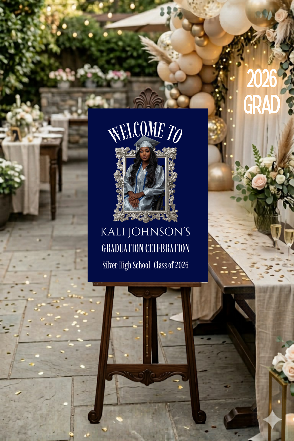 The Graduate Portrait Collection | Done-for-you Editorial Graduation Welcome Sign Templates | Photo Graduation Poster