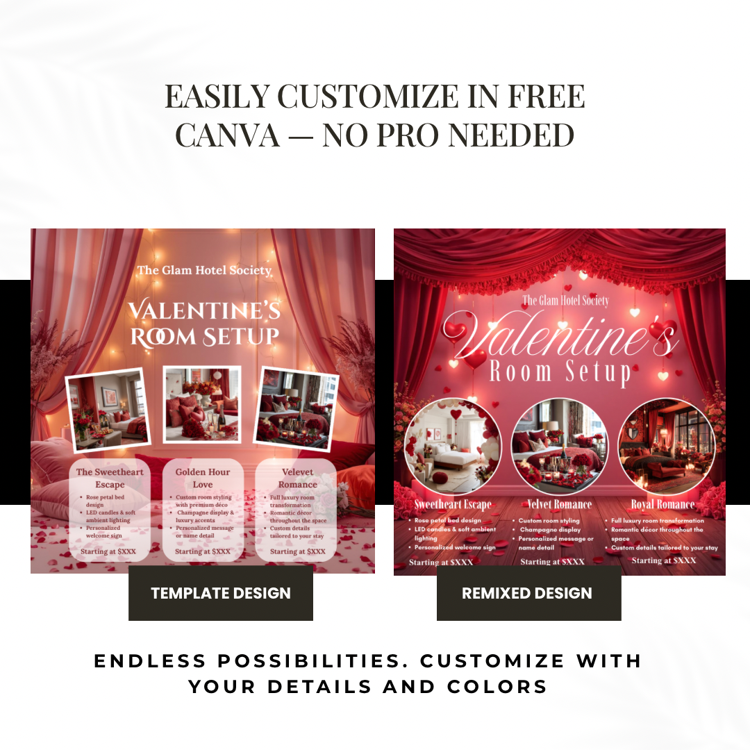 Valentine’s Room Setup Instagram Flyer | Love in Bloom Canva Template