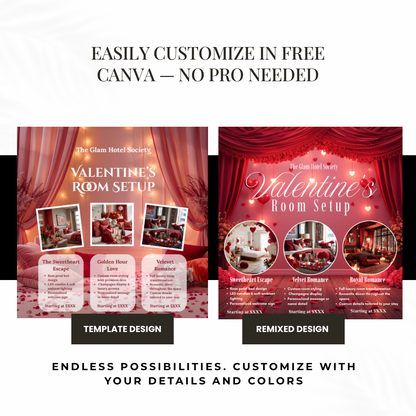 Valentine’s Room Setup Instagram Flyer | Love in Bloom Canva Template