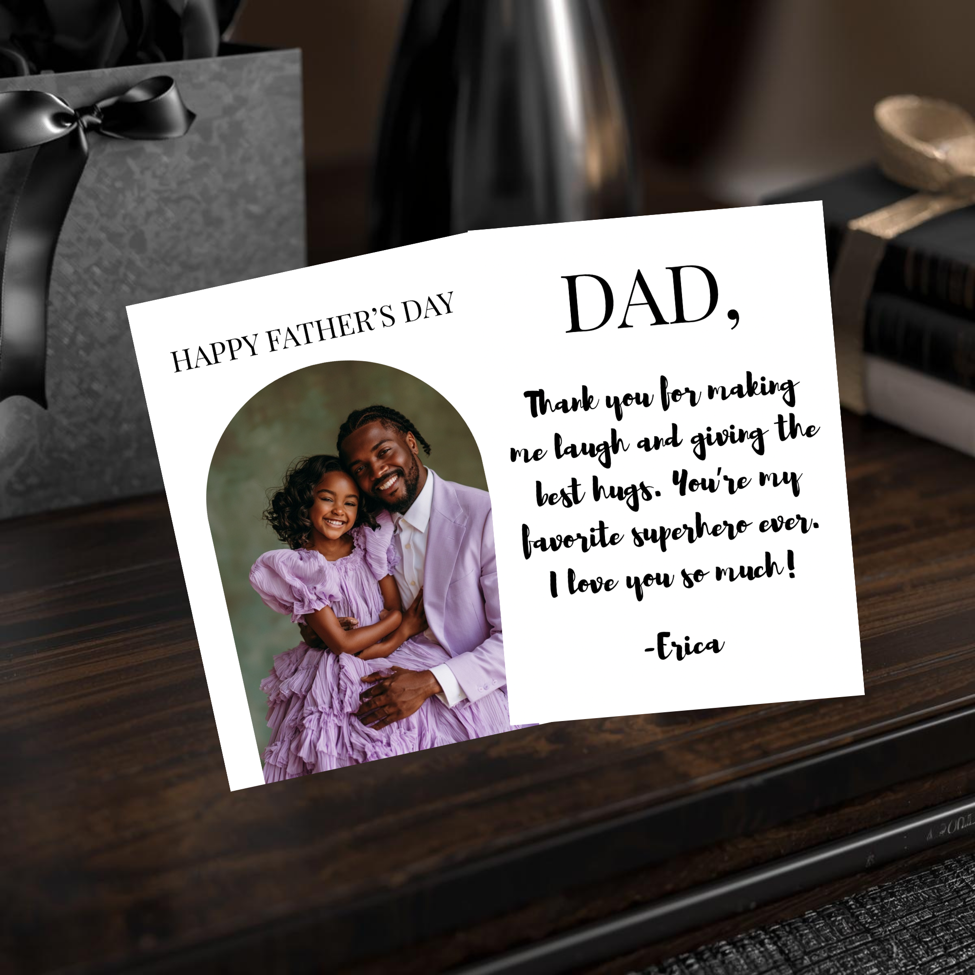 Photo Father’s Day Card Template | Canva editable | Front and back layout  | Instant download