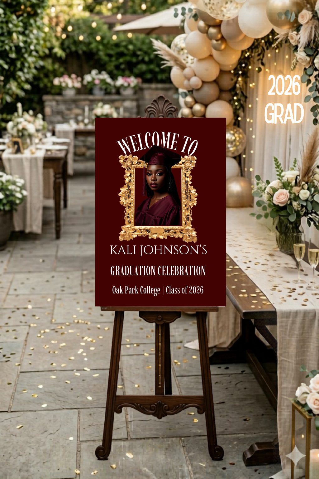 The Graduate Portrait Collection | Done-for-you Editorial Graduation Welcome Sign Templates | Photo Graduation Poster