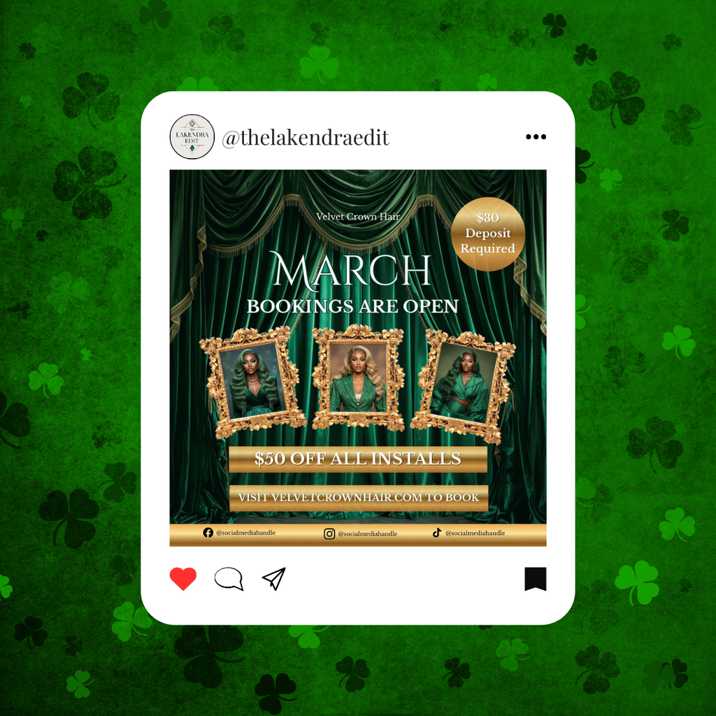 March Hair Stylist Booking Template | Editable Canva Instagram Flyer | Salon Promo Special