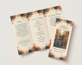 Fall Floral Trifold Wedding Program | Editable Canva Template | Wedding Ceremony Program | Printable Wedding Program