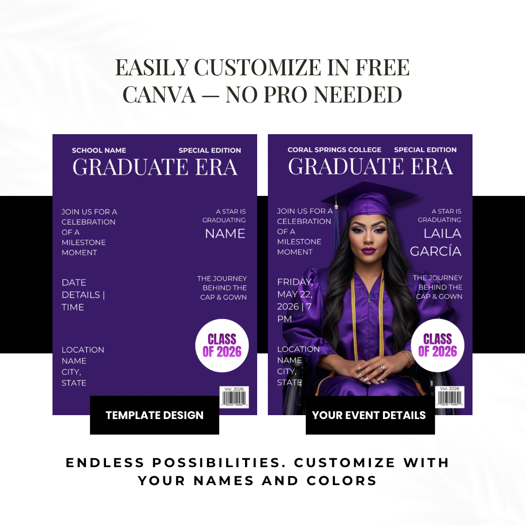 Graduate Era Series | Semi-Custom Magazine Style Graduation Invitation