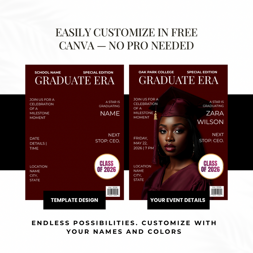 Graduate Era Series | Semi-Custom Magazine Style Graduation Invitation