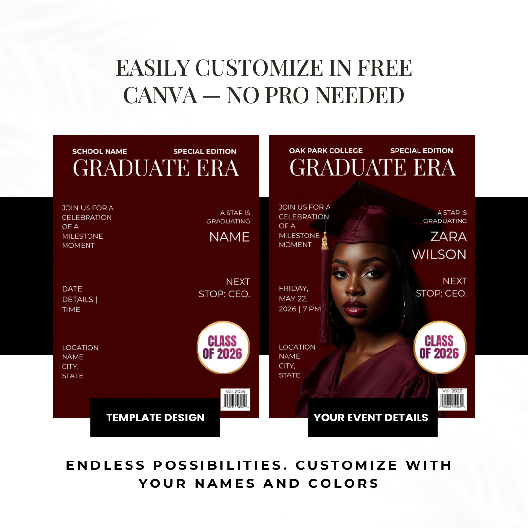 Graduate Era Series | Semi-Custom Magazine Style Graduation Invitation