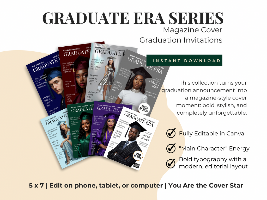 Graduate Era Series | Semi-Custom Magazine Style Graduation Invitation