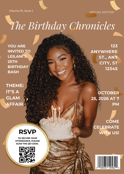 Cover Story Invites Bundle | Wedding, Graduation & Birthday Canva Templates