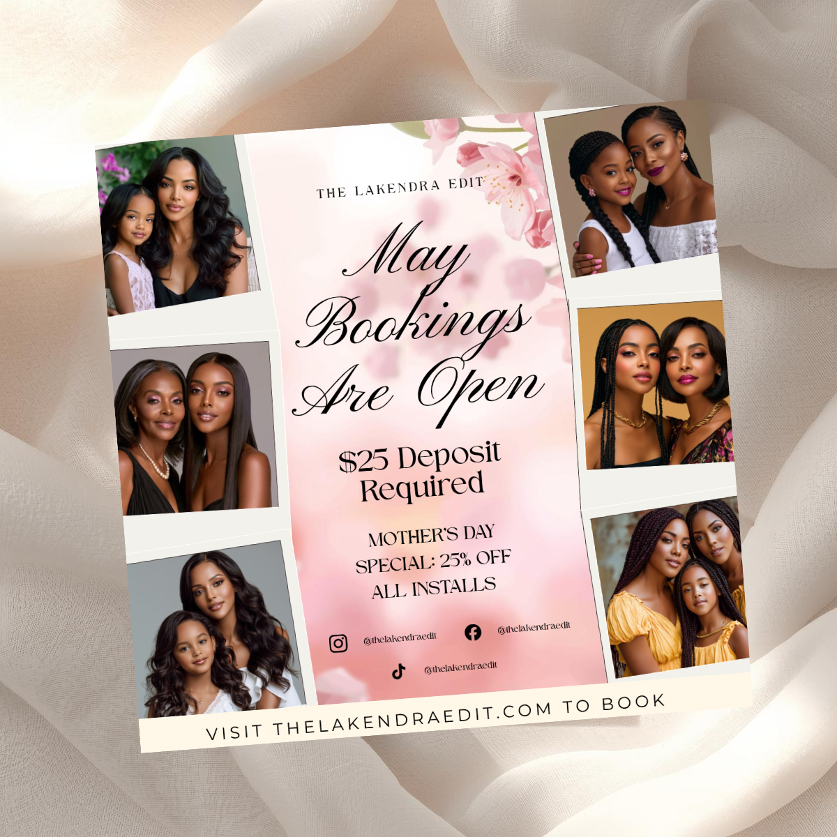 May Hair Stylist Booking Template | Editable Canva Instagram Flyer | Salon Promo Special