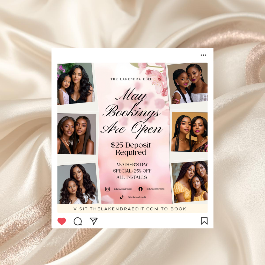 May Hair Stylist Booking Template | Editable Canva Instagram Flyer | Salon Promo Special