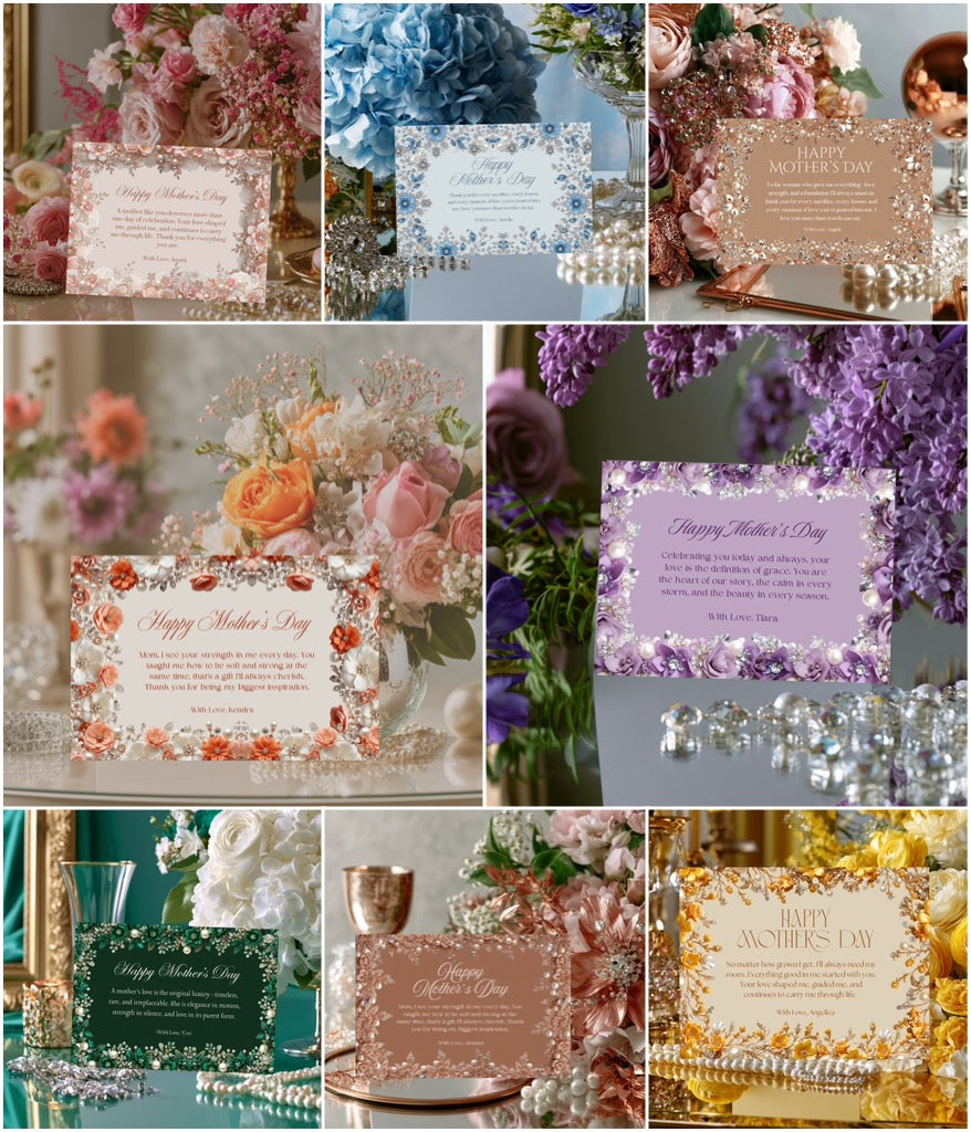 The Jeweled Edit | Mother’s Day Card Collection | Editable Canva Template