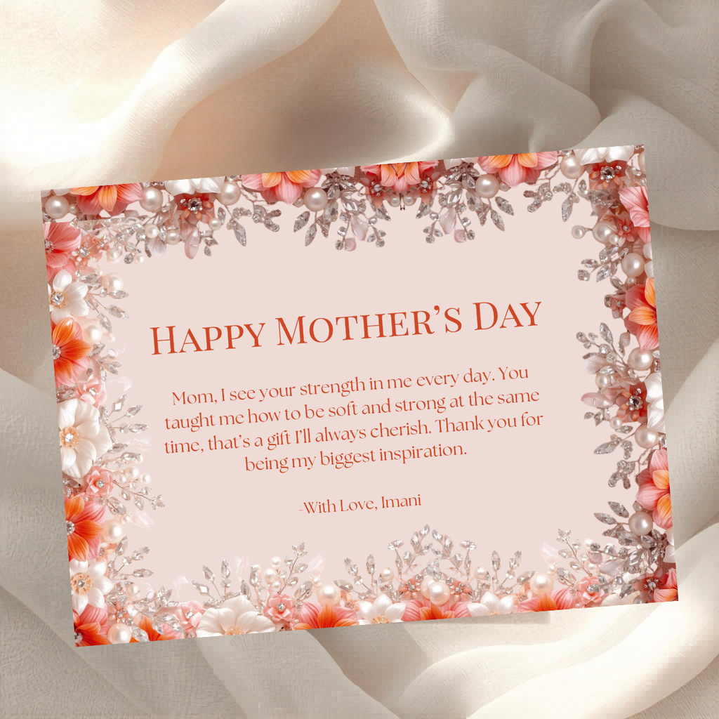 Jeweled Mother’s Day Card | Editable Canva Template | Digital Download