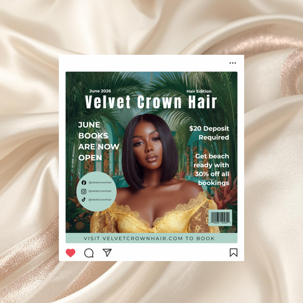 June Hair Stylist Booking Template | Editable Canva Instagram Flyer | Salon Promo Special