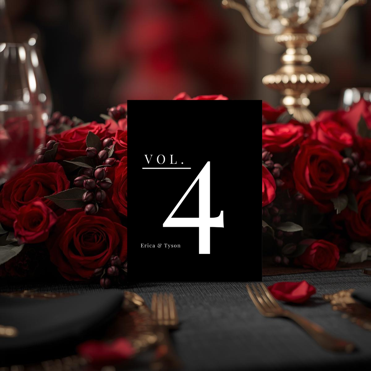 The Love Edit Vol. 2 | Luxe Black and Red Rose Editorial Wedding Suite | Fully Editable in Canva