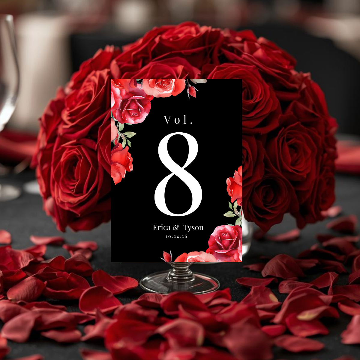 The Love Edit Vol. 2 | Luxe Black and Red Rose Editorial Wedding Suite | Fully Editable in Canva