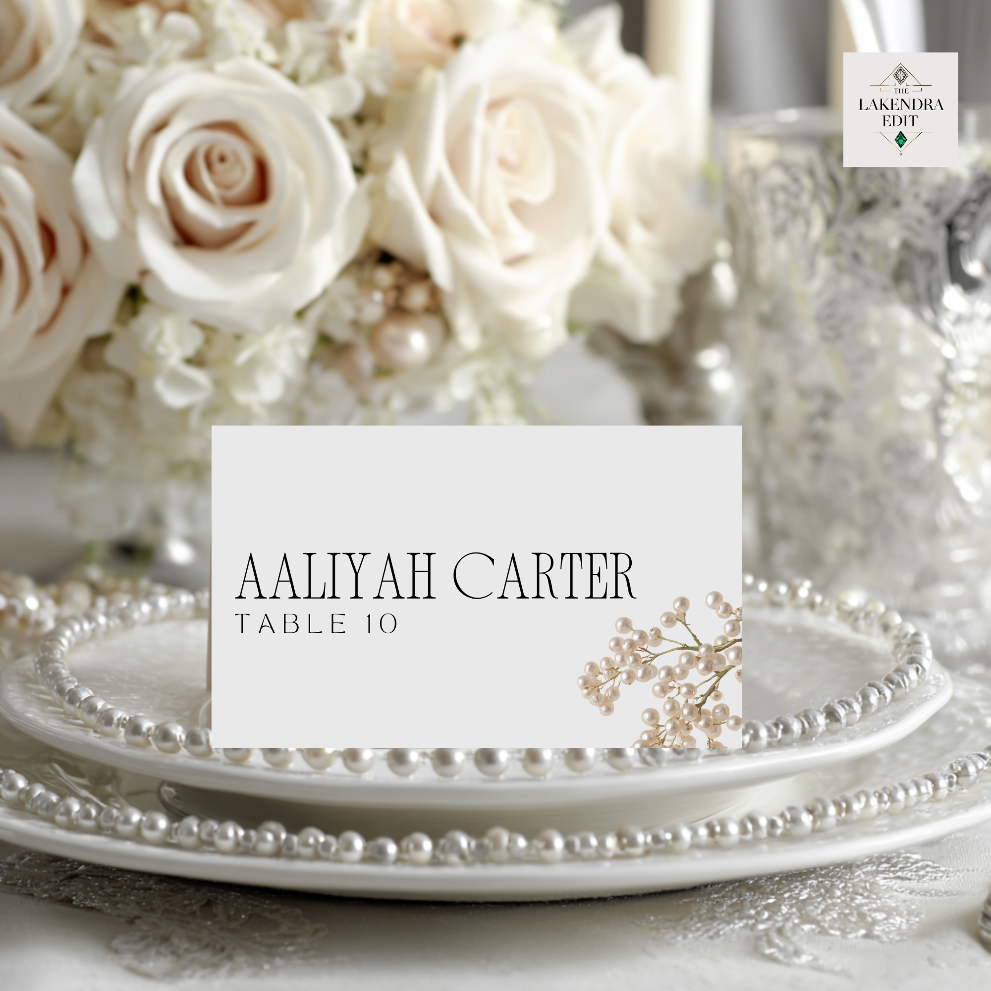 Pearl and Satin Wedding Mockup Edit | Drag and Drop in Canva