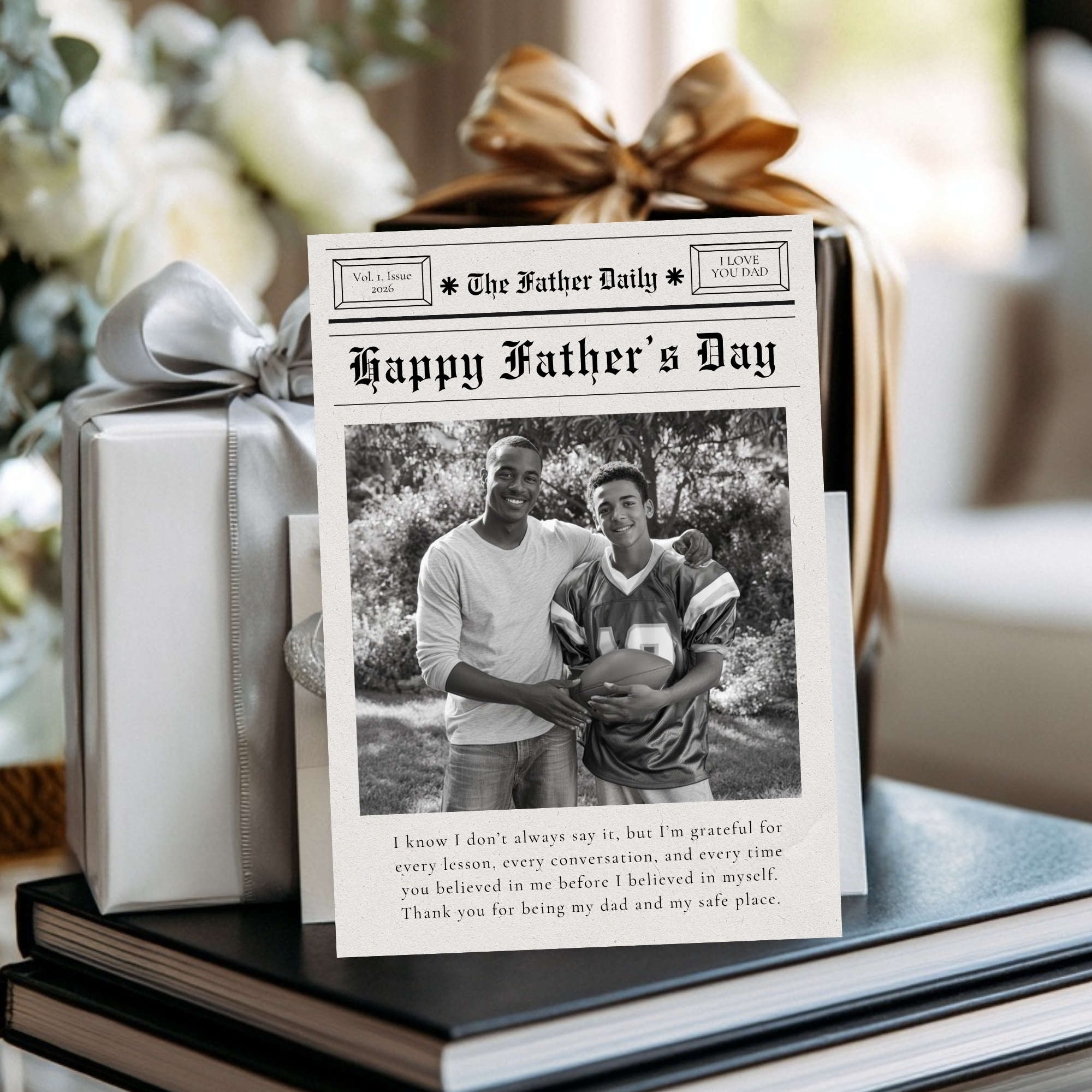 Newspaper Father’s Day Card | Editable Canva Template