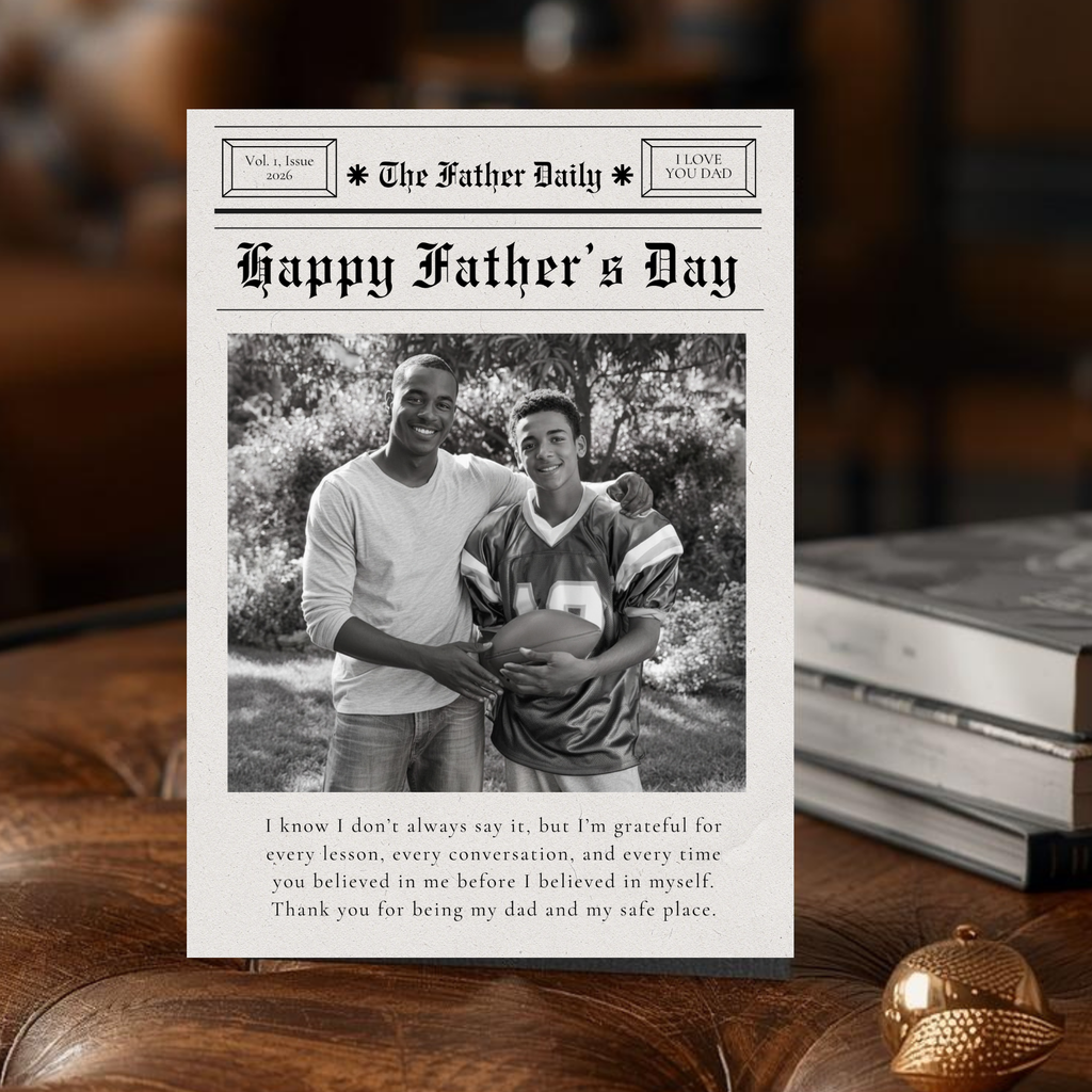 Newspaper Father’s Day Card | Editable Canva Template