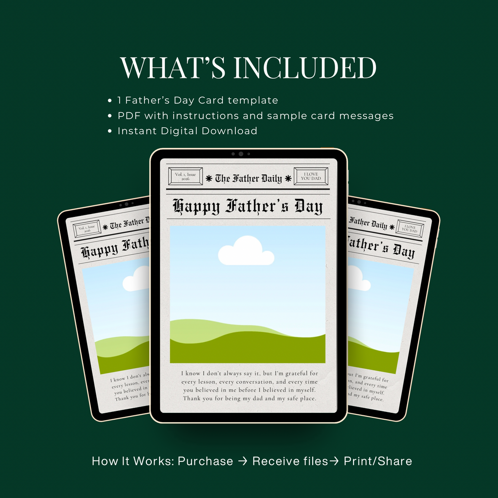 Newspaper Father’s Day Card | Editable Canva Template