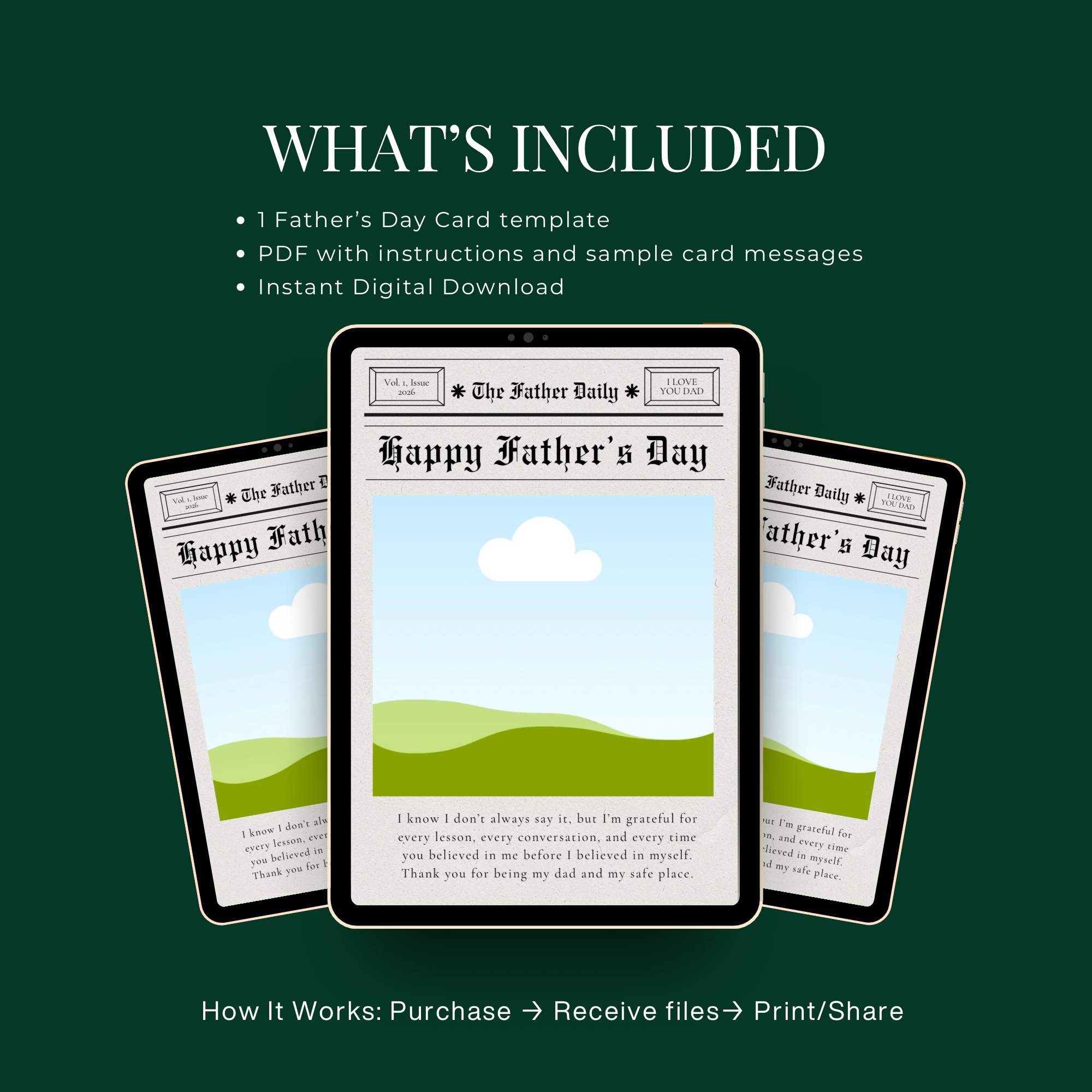 Newspaper Father’s Day Card | Editable Canva Template