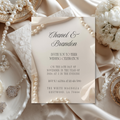 Minimal Pearl Wedding Invitation Template | Modern Elegant Bridal Suite | Editable Canva Invitation