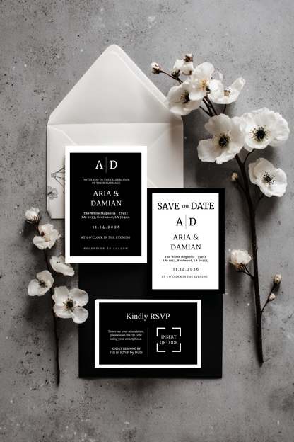 Custom Wedding Invitation Suites – Luxe Bridal Design (50% Deposit)