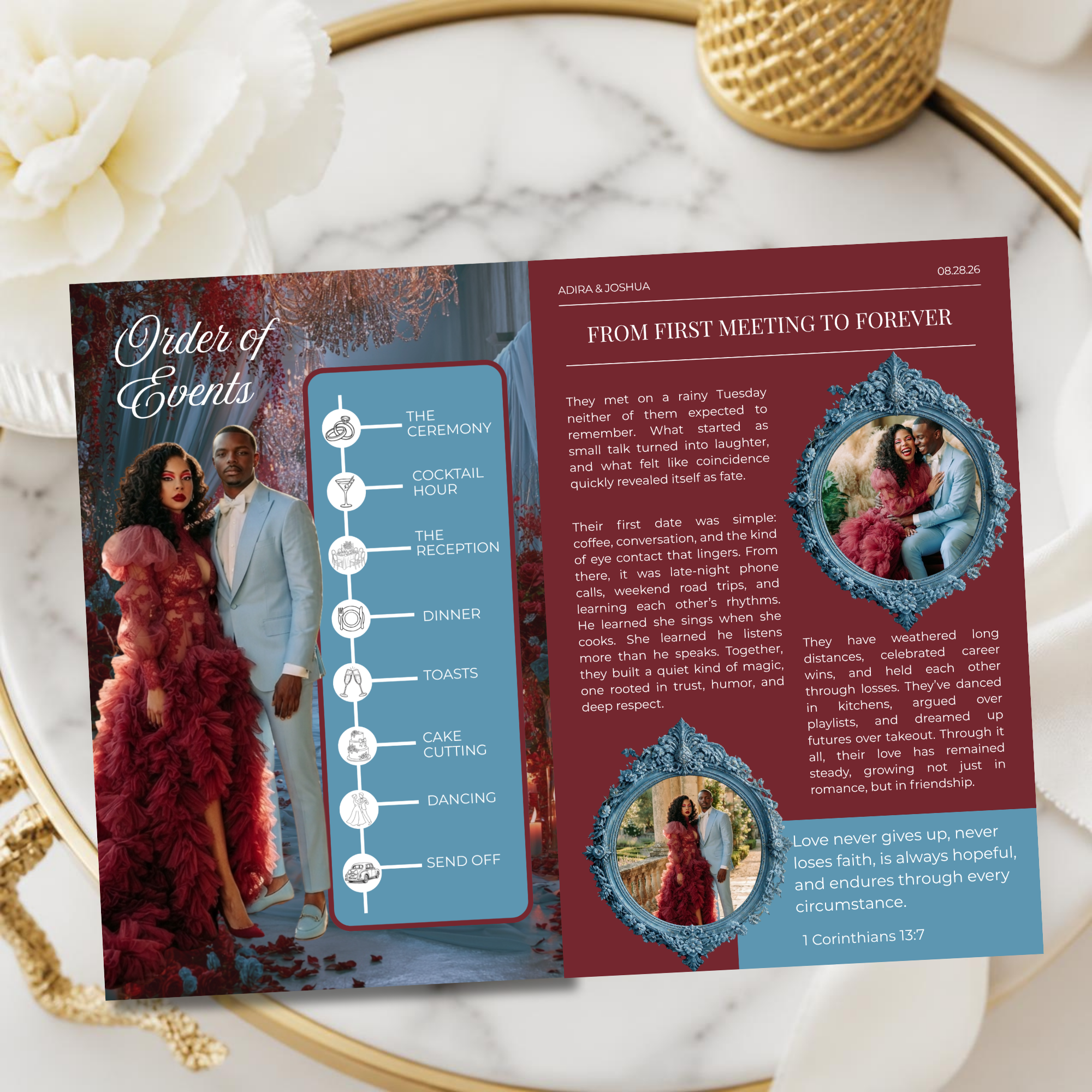 Wine Red and Ice Blue Edition | The Signature Experience Luxe Wedding Magazine | Done for You