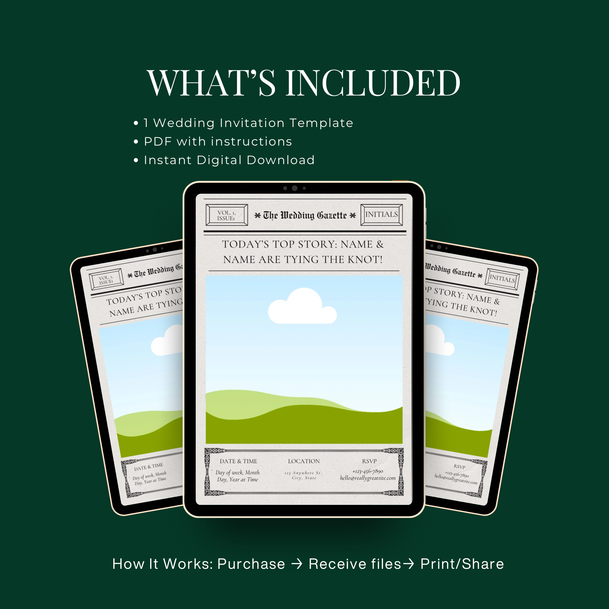 The Wedding Gazette | Newspaper-Wedding Invitation Template