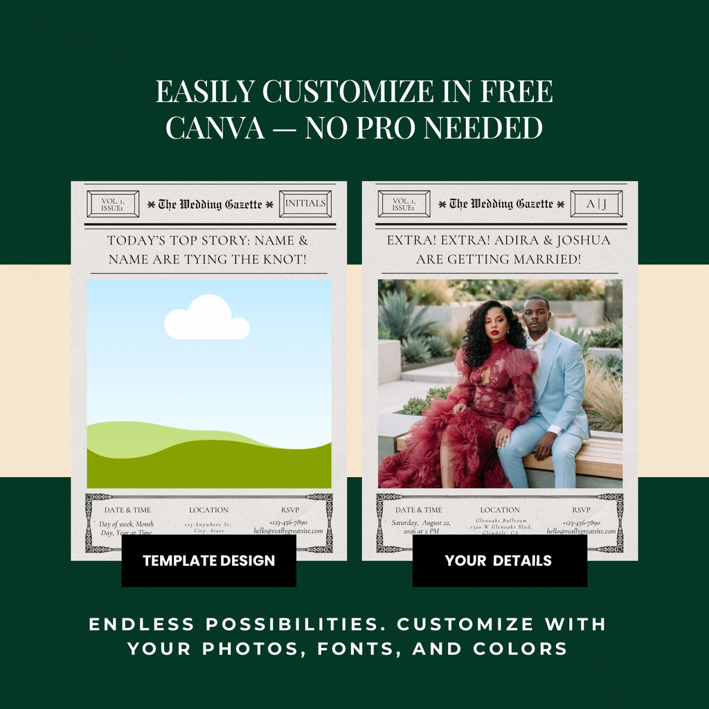 The Wedding Gazette | Newspaper-Wedding Invitation Template