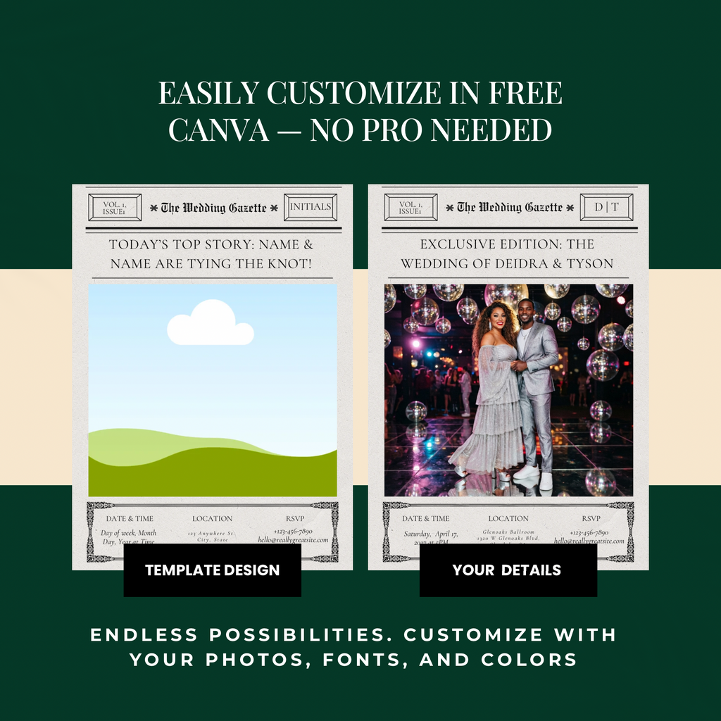 The Wedding Gazette | Newspaper-Wedding Invitation Template
