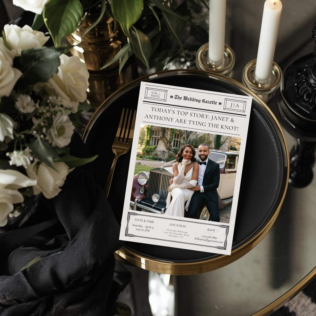 The Wedding Gazette | Newspaper-Wedding Invitation Template