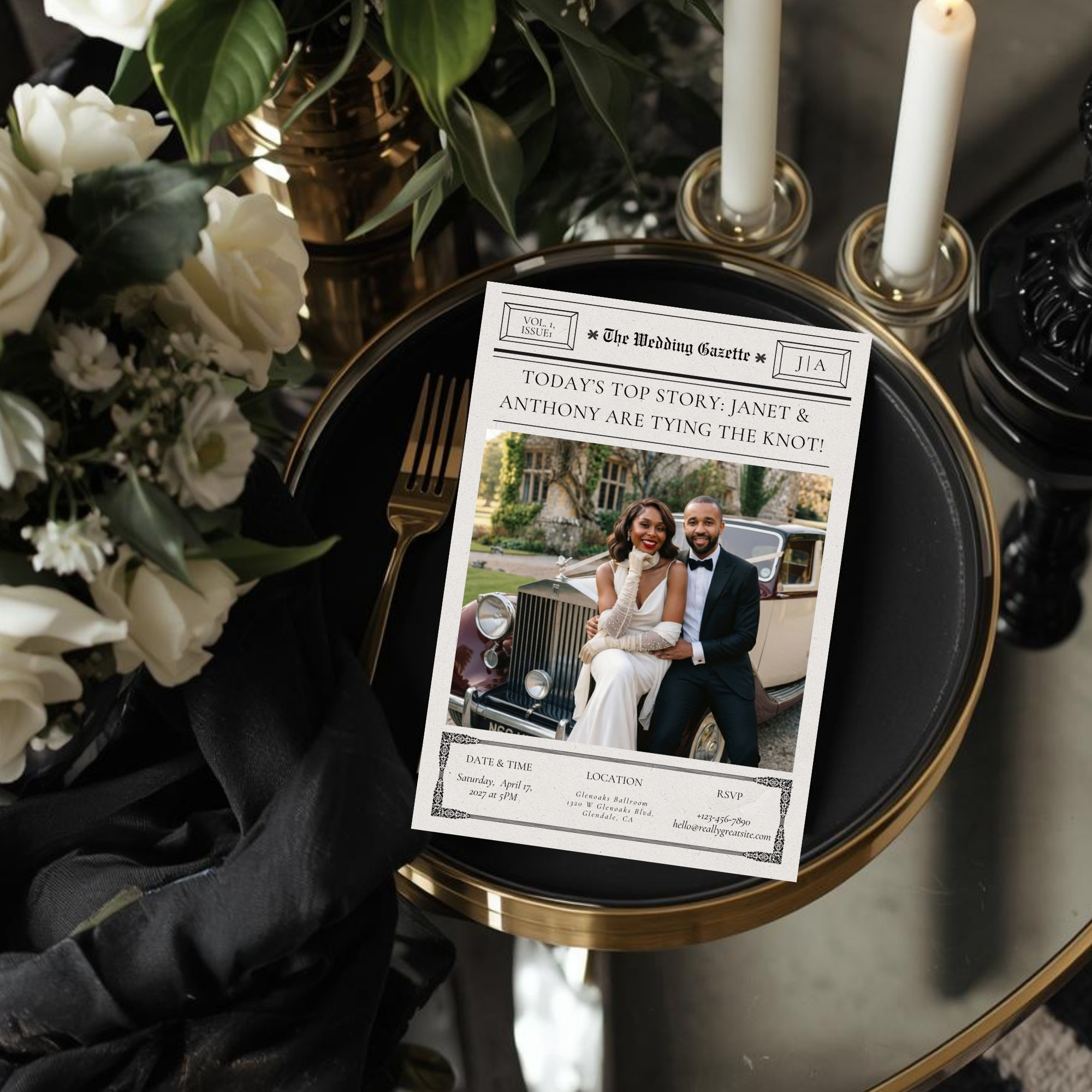 The Wedding Gazette | Newspaper-Wedding Invitation Template