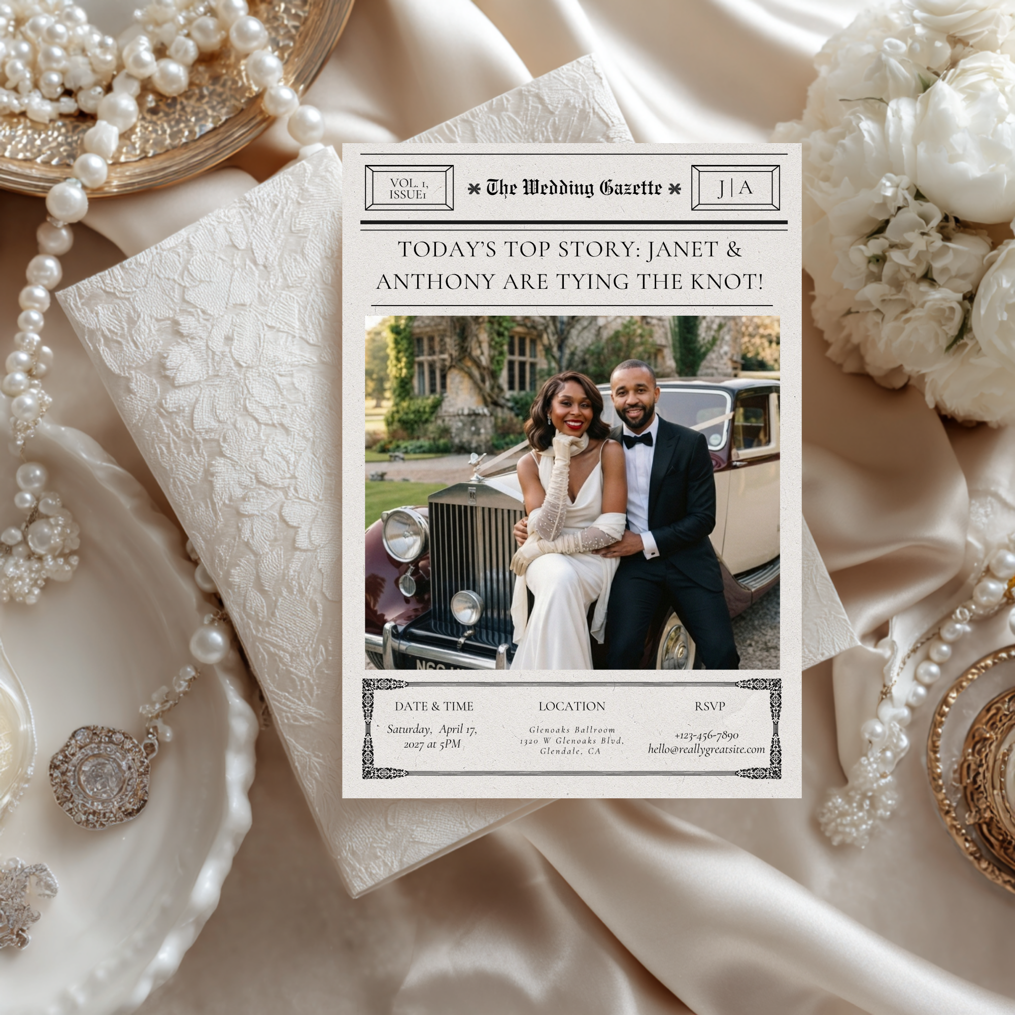 The Wedding Gazette | Newspaper-Wedding Invitation Template