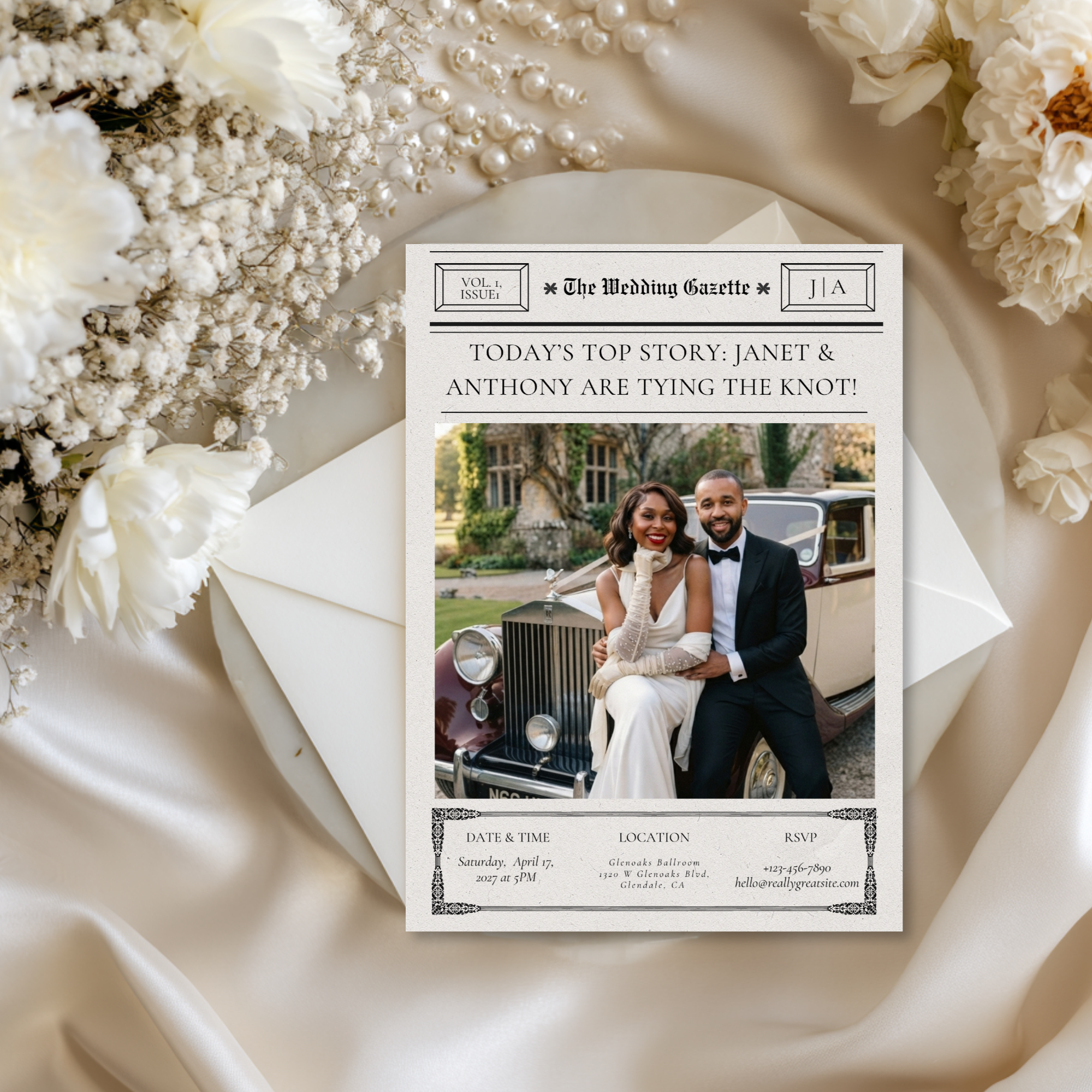 The Wedding Gazette | Newspaper-Wedding Invitation Template