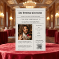 The Birthday Chronicles | Vintage Newspaper Birthday Invitation Template