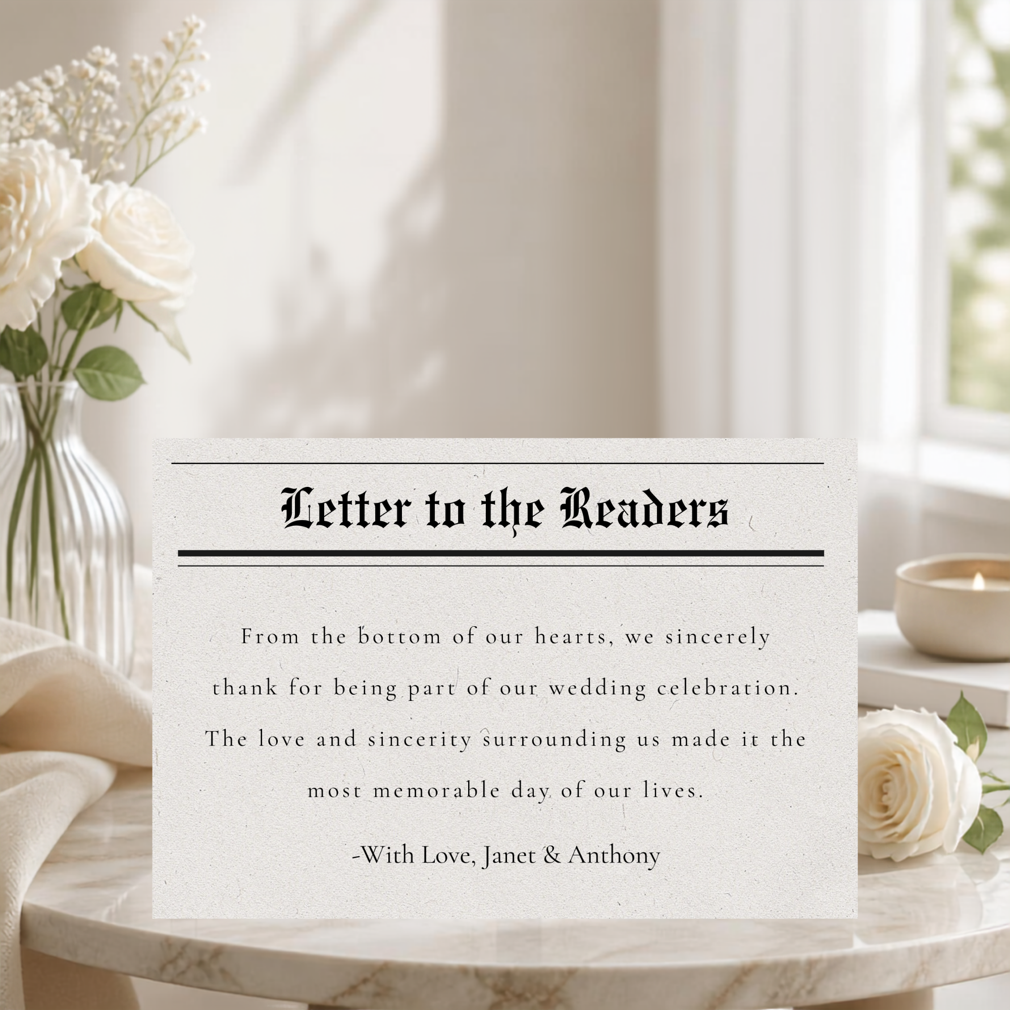 The Wedding Gazette | Newspaper-Inspired Wedding Suite | Fully Editable Canva Template