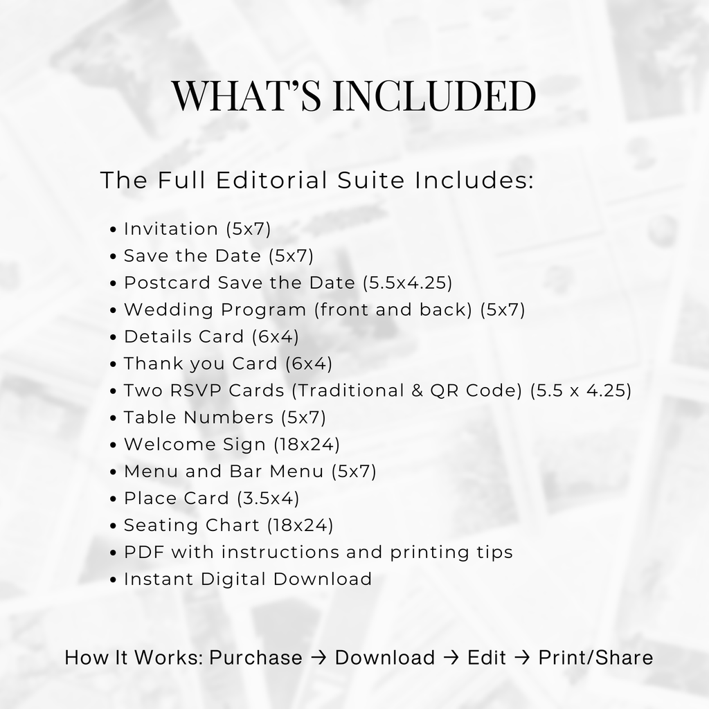The Wedding Gazette | Newspaper-Inspired Wedding Suite | Fully Editable Canva Template