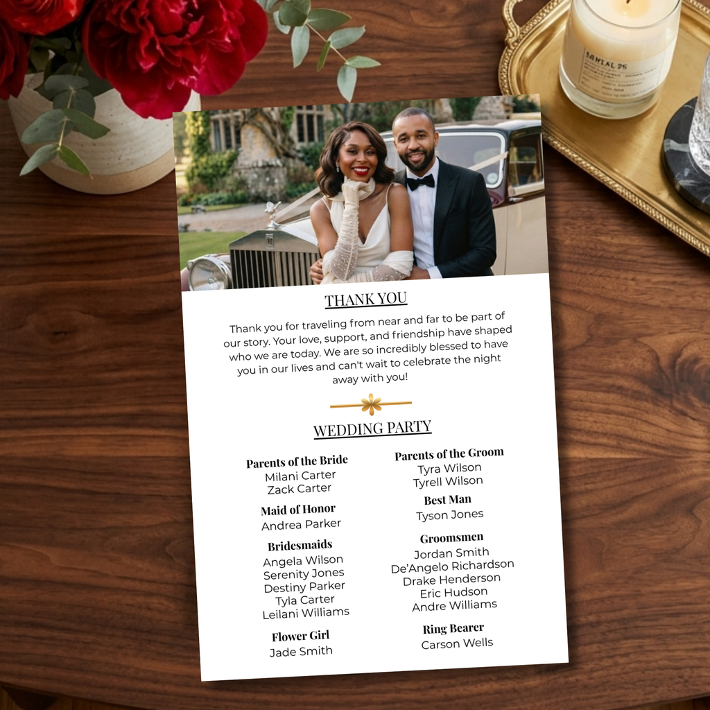 Magazine-Style Wedding Program | Editorial Wedding Edition