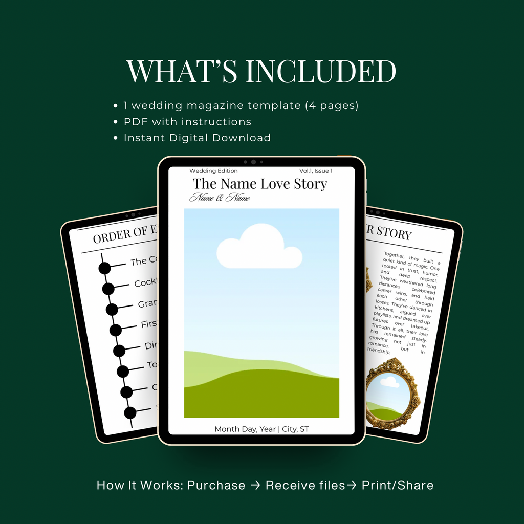 Magazine-Style Wedding Program | Editorial Wedding Edition