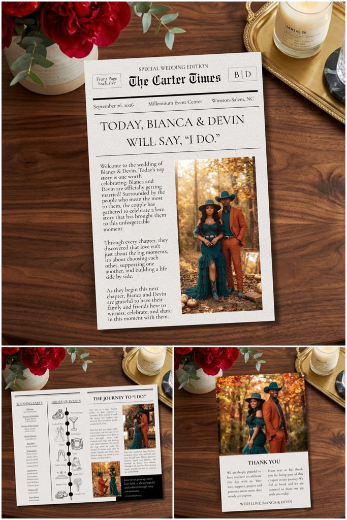 Editorial Newspaper Wedding Program