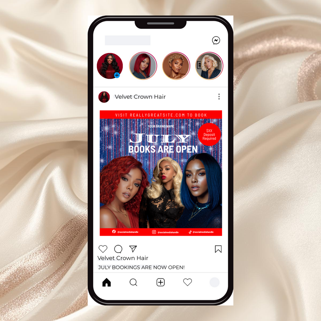 The Hair Booking Edit | Editable Canva Instagram Hair Flyer Templates
