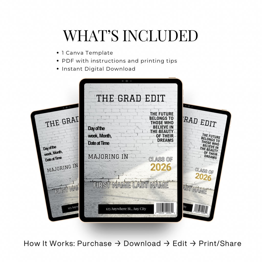 Magazine Graduation Invitation | The Grad Edit | Semi-Custom Design