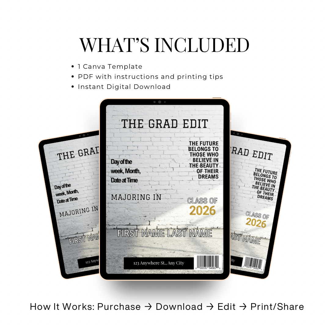 Magazine Graduation Invitation | The Grad Edit | Semi-Custom Design