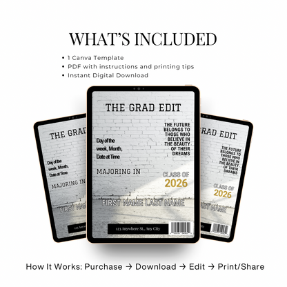 Magazine Graduation Invitation | The Grad Edit