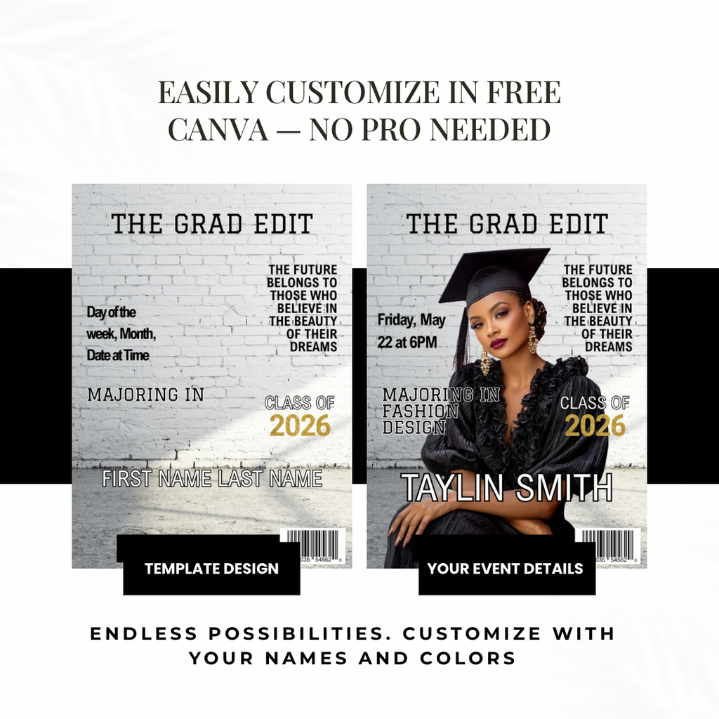 Magazine Graduation Invitation | The Grad Edit | Semi-Custom Design