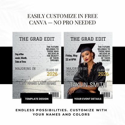 Magazine Graduation Invitation | The Grad Edit