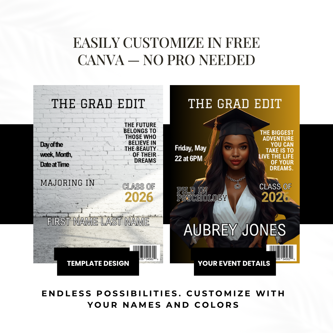 Magazine Graduation Invitation | The Grad Edit | Semi-Custom Design